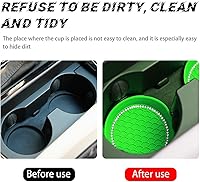 Vista 82 de zipelo Bling Car Cup Coaster, 2 Pack Universal Vehicle Anti-Slip Cup Holder Insert Coasters, Crystal Rhinestone Silicone Shockproof Drink Mat, Car