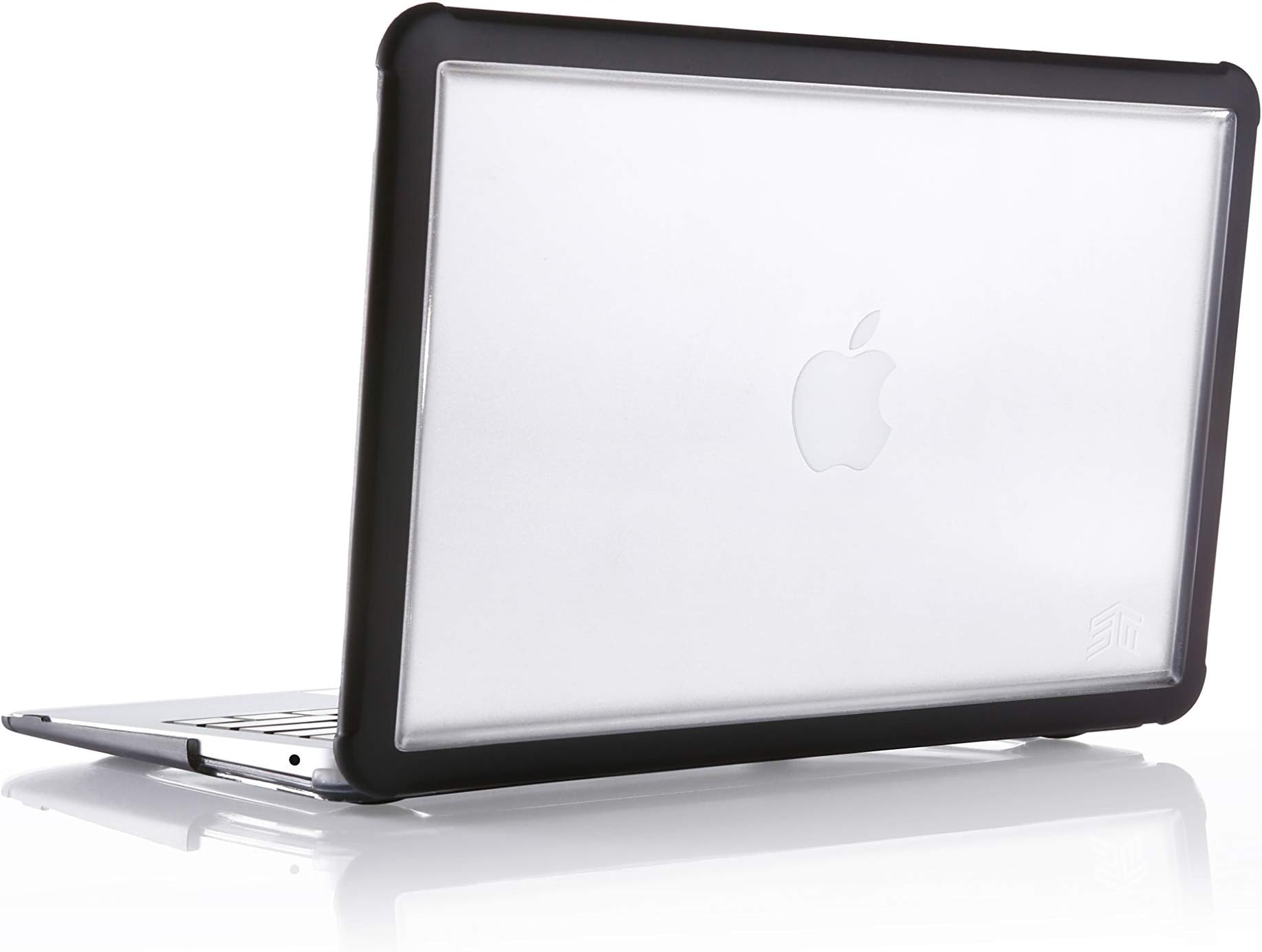 STMDux for MacBook Air (13-inch) Ultra Protective case - M1 & Retina 2020/2018 Models (A1932/A2179/A2337) - Translucent, Rugged, Mil-Spec Drop Tested Laptop Cover - Black (stm-122-293MW-01)