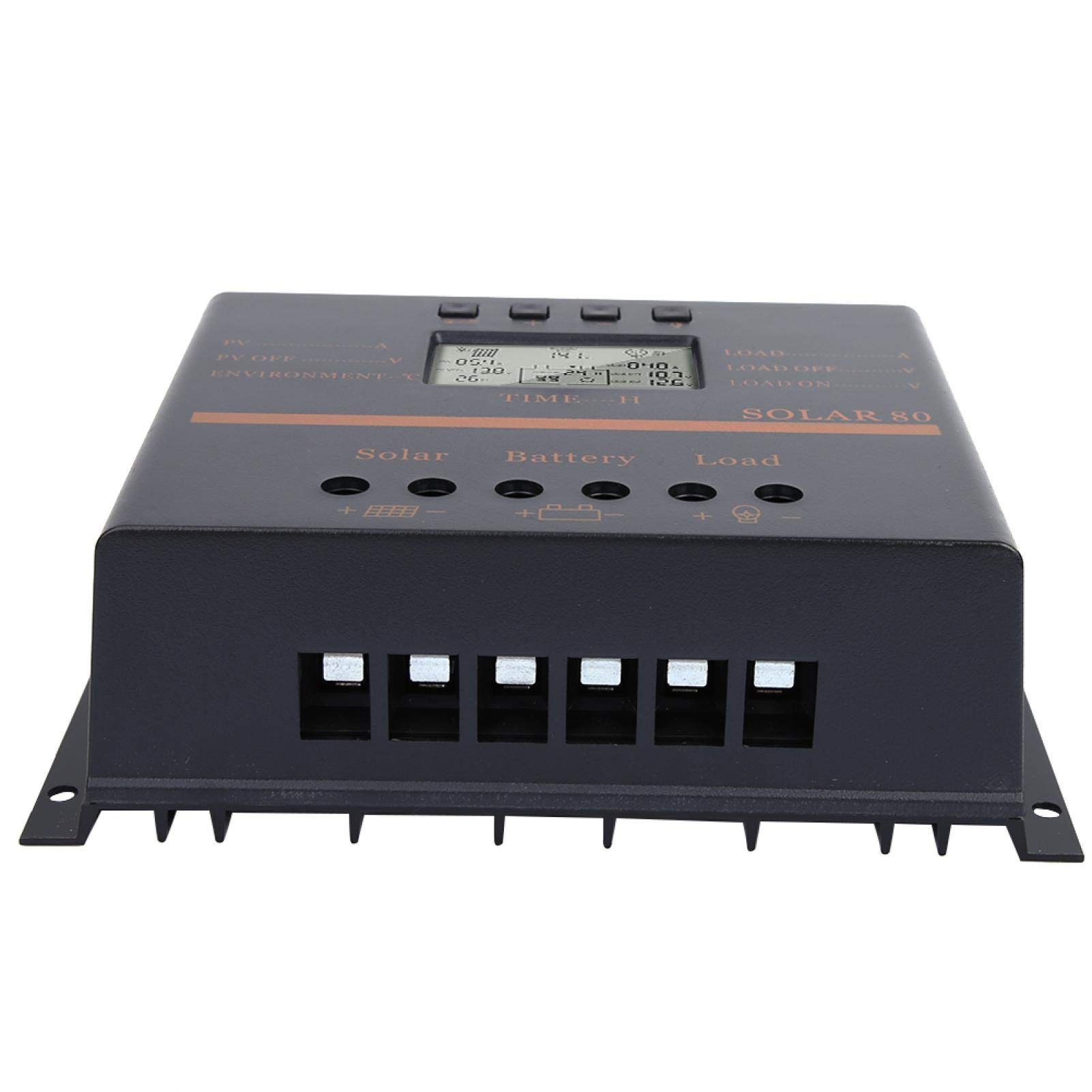 Controlador de carga, 12V 24V Auto 80A PWM Controlador de carga solar Panel solar Regulador de carga Pantalla LCD Solar