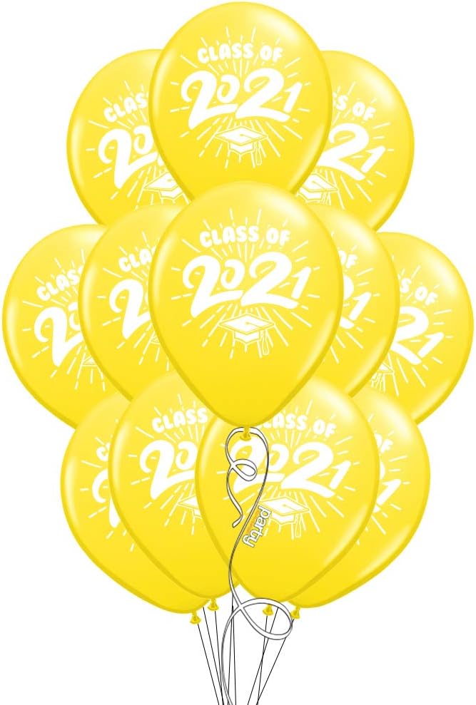 School Colors Graduation 11" Latex Balloons - Pack of 12 (2021, Green): Health & Personal Care