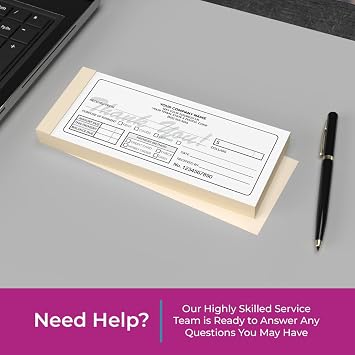 Custom 2.83 x 7 Carbonless NCR Books in 2-Part Duplicate Invoices, Receipts, Work Orders, Sales Orders, Purchase Orders, Estimates, Quote Forms with Your Company/Business Name (150 Sets)