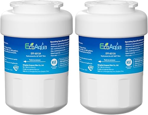 Cartucho de filtro de agua para refrigerador EcoAqua-EFF-6013A, 2 piezas