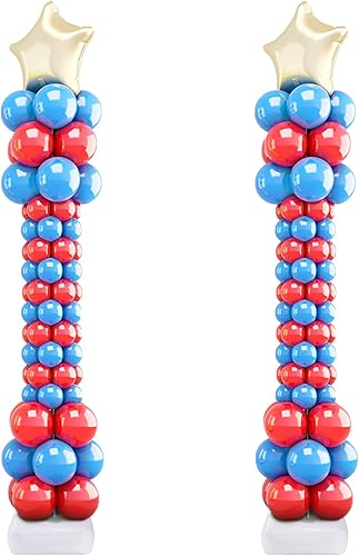 Miniatura 6 de Pllieay Soporte de arco de globos de 65 pies de alto con base 2 juegos de soporte de columna de globos de 787 pulgadas con base y punto de pegamento