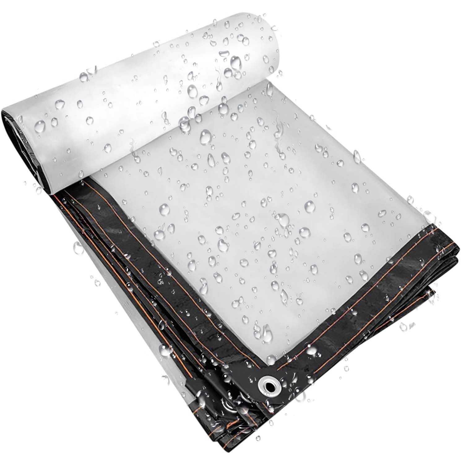 Lonas transparentes resistentes con ojales, lona transparente impermeable para uso en exteriores, perfectas para cubrir jardines y protección de equipos