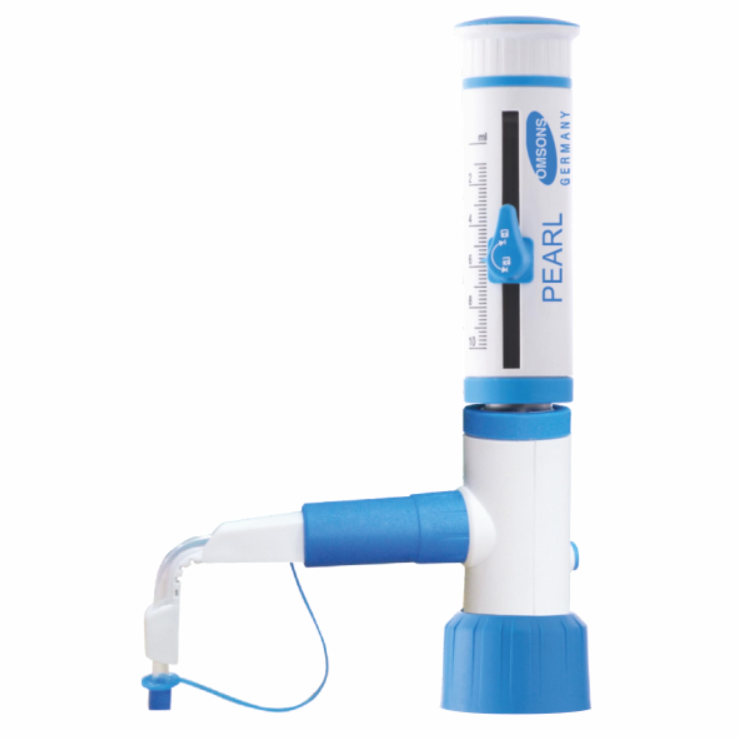 OMSONS Glassware | Bottle Top Dispensers (BTD) | Pearl | Volume Range : 2.5-30 mL | Inc. : 0.5 mL | Pack of 1 |