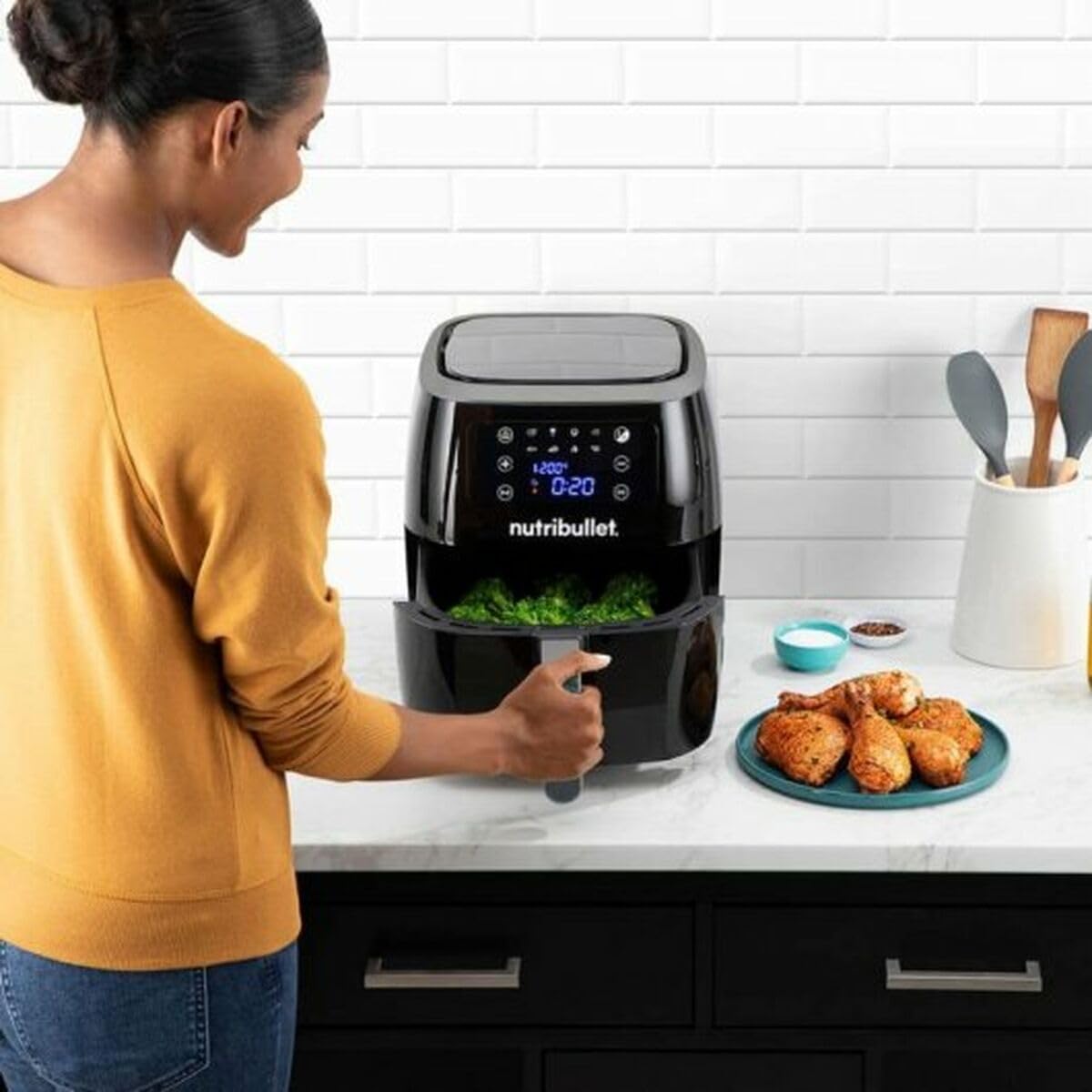 Nutribullet Freidora sin Aceite Air Fryer XXL Digital Negro 7 L