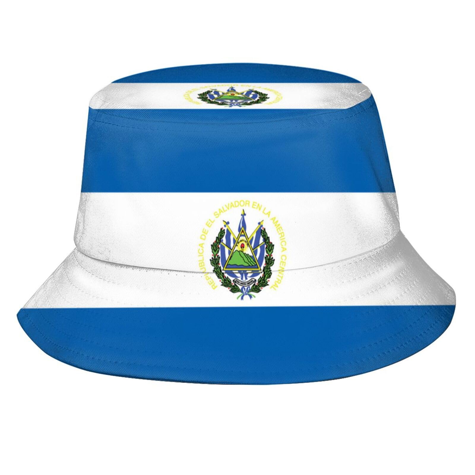 Cute Funny Flag Bucket Hats Fashion Patriotic Sun Cap Packable Outdoor Fisherman Hat for Women Men, El Salvador Flag_c00001, One size