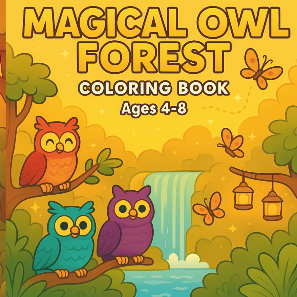 Magical Owl Forest Coloring Book Ages 4-8: A Cute & Whimsical Coloring Book for Kids Ages 4–8