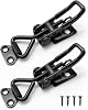 Stainless Steel Toggle Clamps, TIANLIN 2 Pieces Black Toggle Latches, Adjustable Catches and Latches, 100kg220lbs Holding Capacity Clasp Closure, for All Kinds of Boxes and Closets