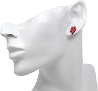 Vista 2 de Tiny Lightning Bolt Stud Earrings Rock Star Bolt Post Earrings