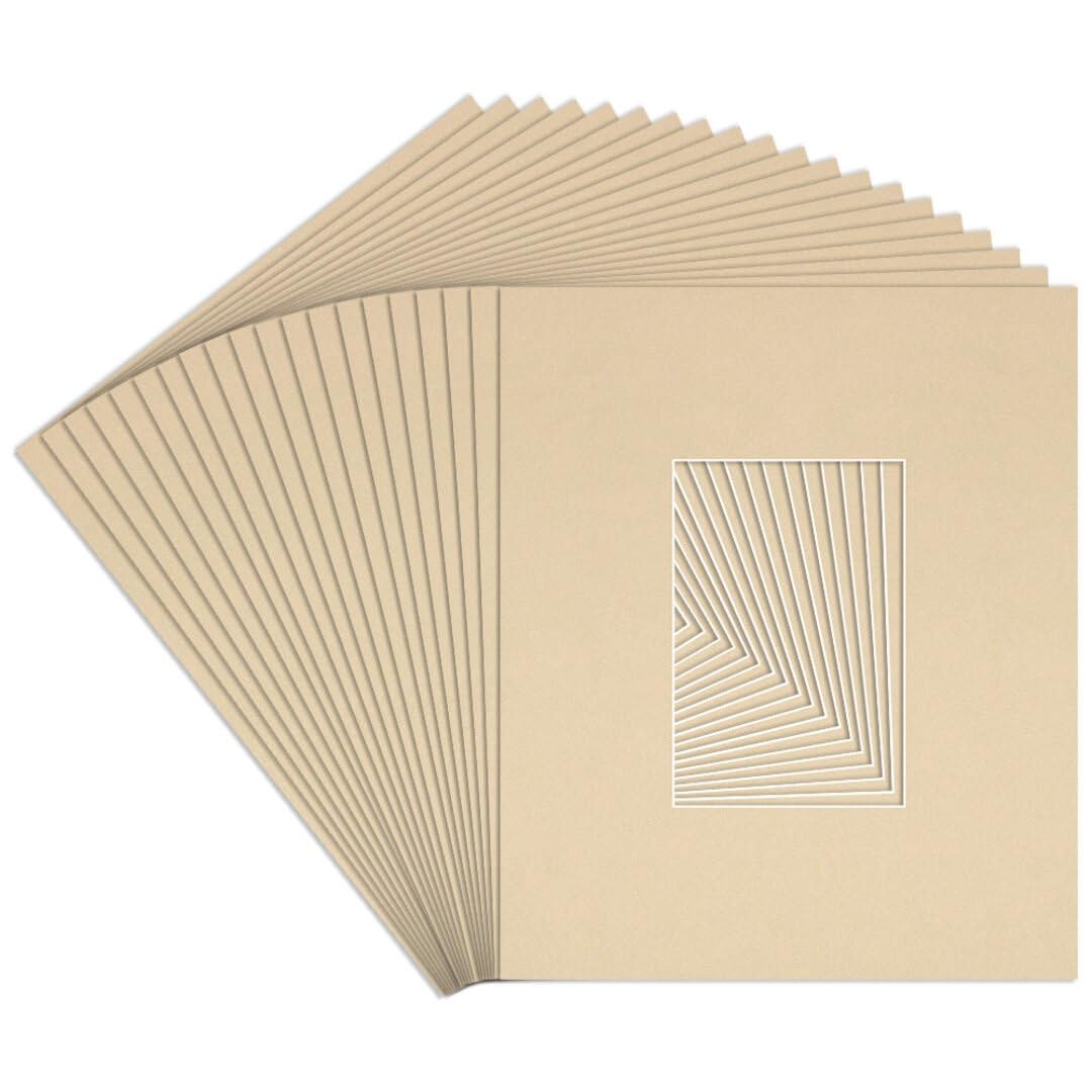 Procut Global 12x10" Ivory Picture Mounts to Fit 6x4" Aperture - Precision Cut Cardboard Photo Mount - Ideal for Frames, Prints, Artwork & Certificates - Sizes & Colours Available - 20 Pack — image 1