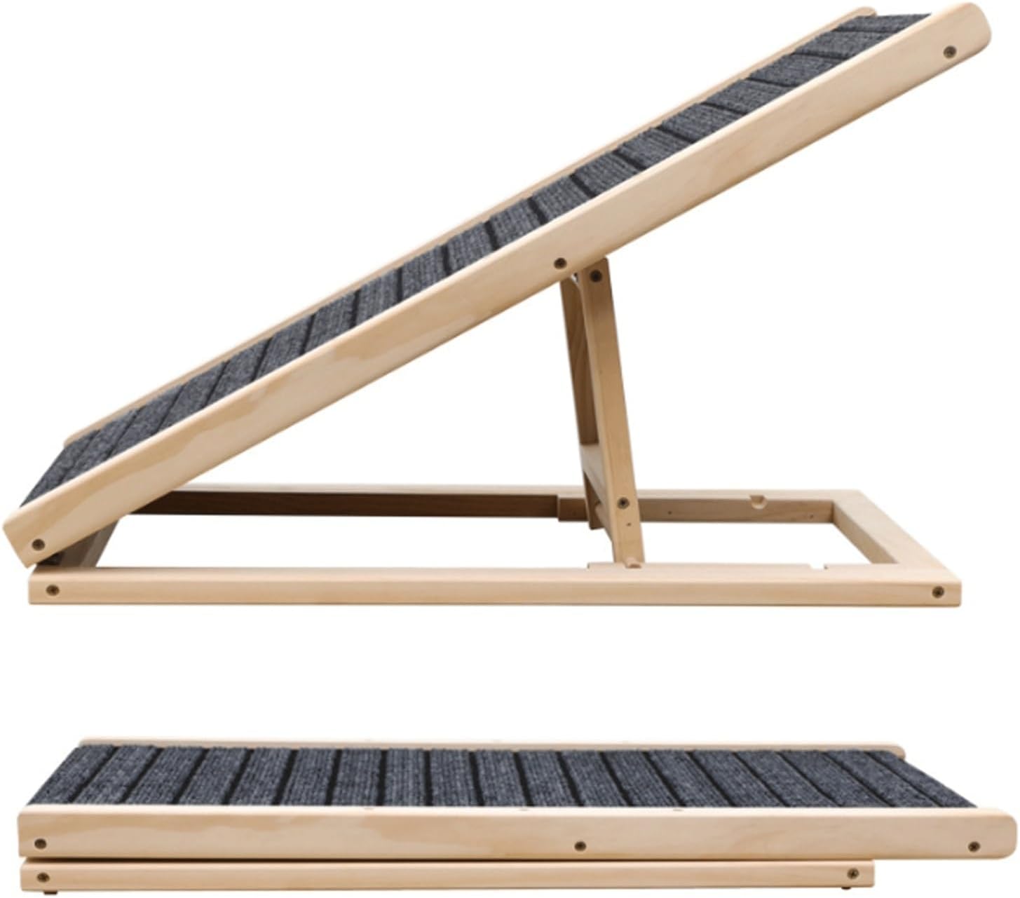 Wooden Pet Ramp Car Dog Ladder Height Adjustable Multipurpose for Cars High Bed(Style 1)