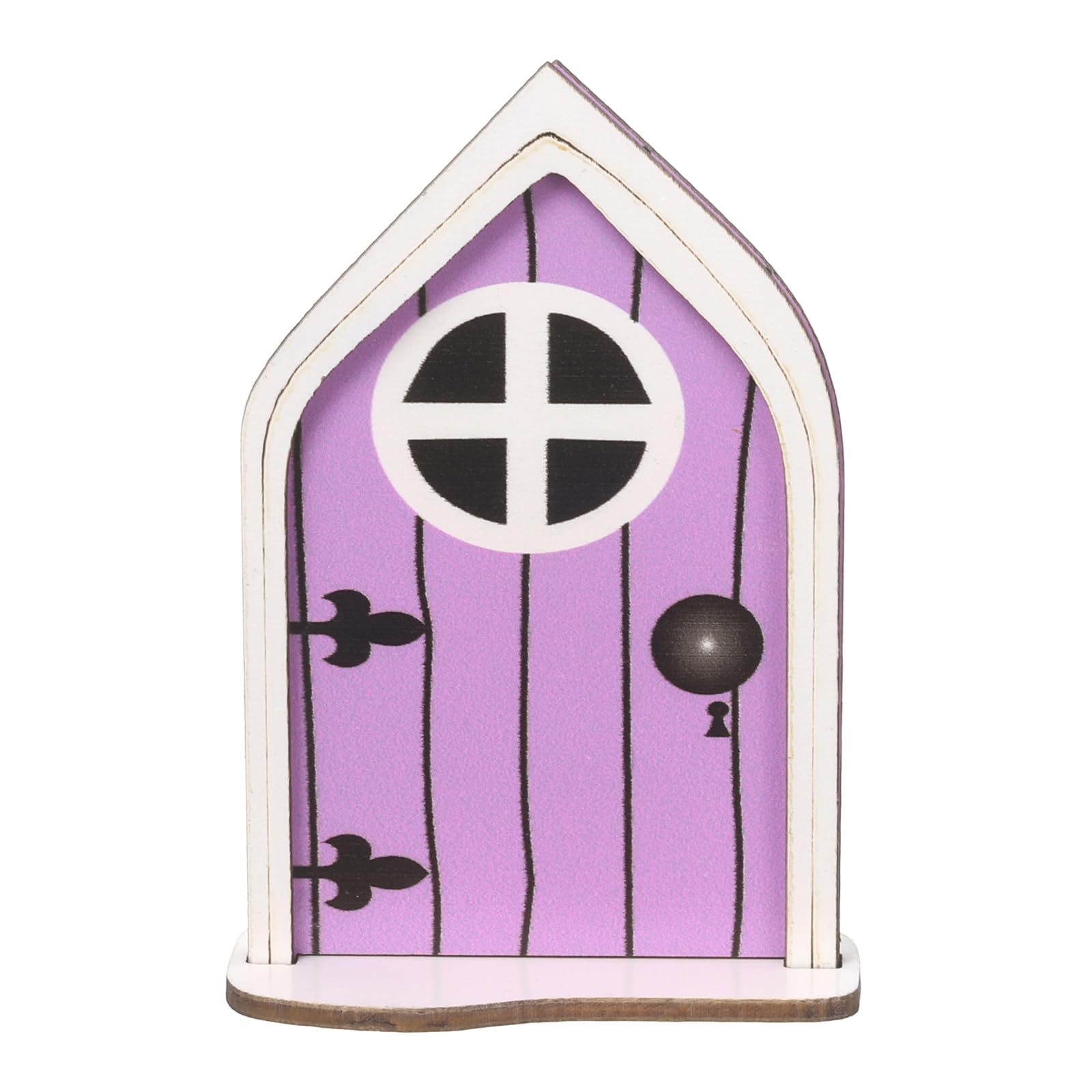 YELARXI Fairy Garden Door for Tree, Dollhouse Wooden Door Miniature Dollhouse Accessories for DIY Crafts Miniature Garden Fantasy Enthusiasts Landscape Home Decor, Light Purple