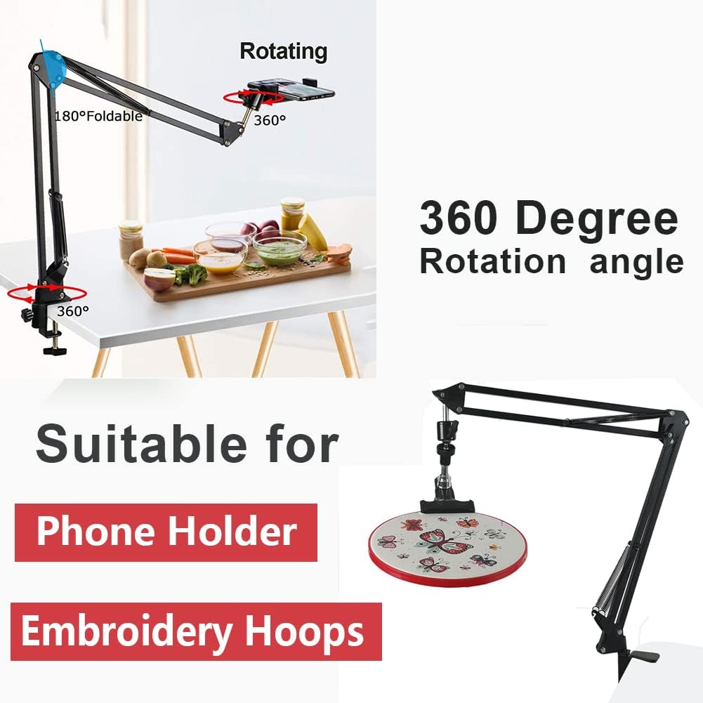 Hand Embroidery Hoop Holder Adjust Embroidery Hoop Stand Metal Embroidery Lap Stand Folding Hand Embroidery Stand Lap Cross Stitch Stand Hands, Suitable for Embroidery Hoops