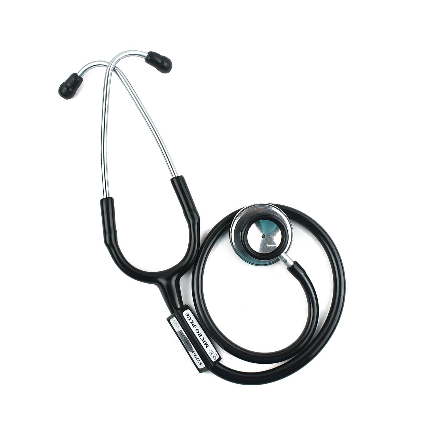 Dishan Light Weight Flexible Single Lumen PVC Tube Stainless Steel Open Bell High Acoustic Stethoscope (Black)-picture-13