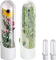 Restynic 2-Pack Herb Keeper for Fridge: Keeps Cilantro Parsley Mint Asparagus Fresh 2-3 Weeks, Clear Produce Storage Containers