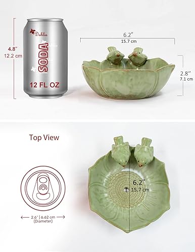 Miniatura 3 de Dahlia maceta de cerámica, diseño de ave, para suculentas, plantas, flores, bonsái, Two Birds