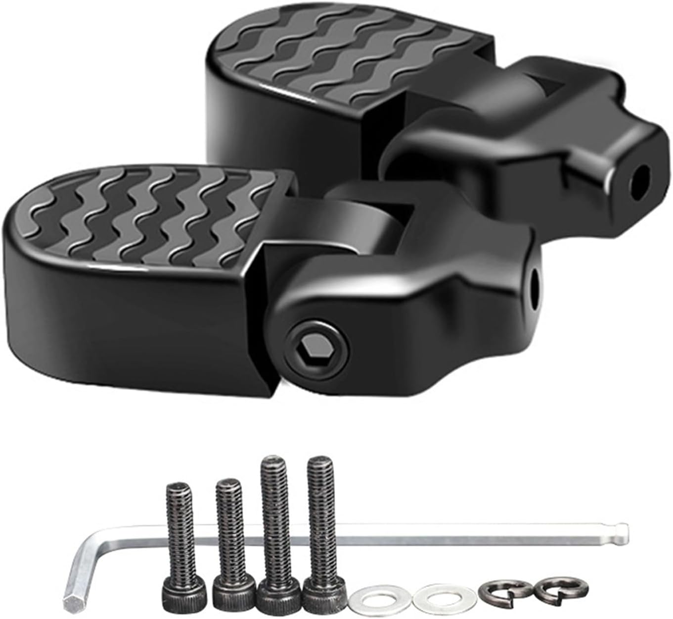 Bike Rear Pedals, Foot Pegs, Black Aluminum Alloy