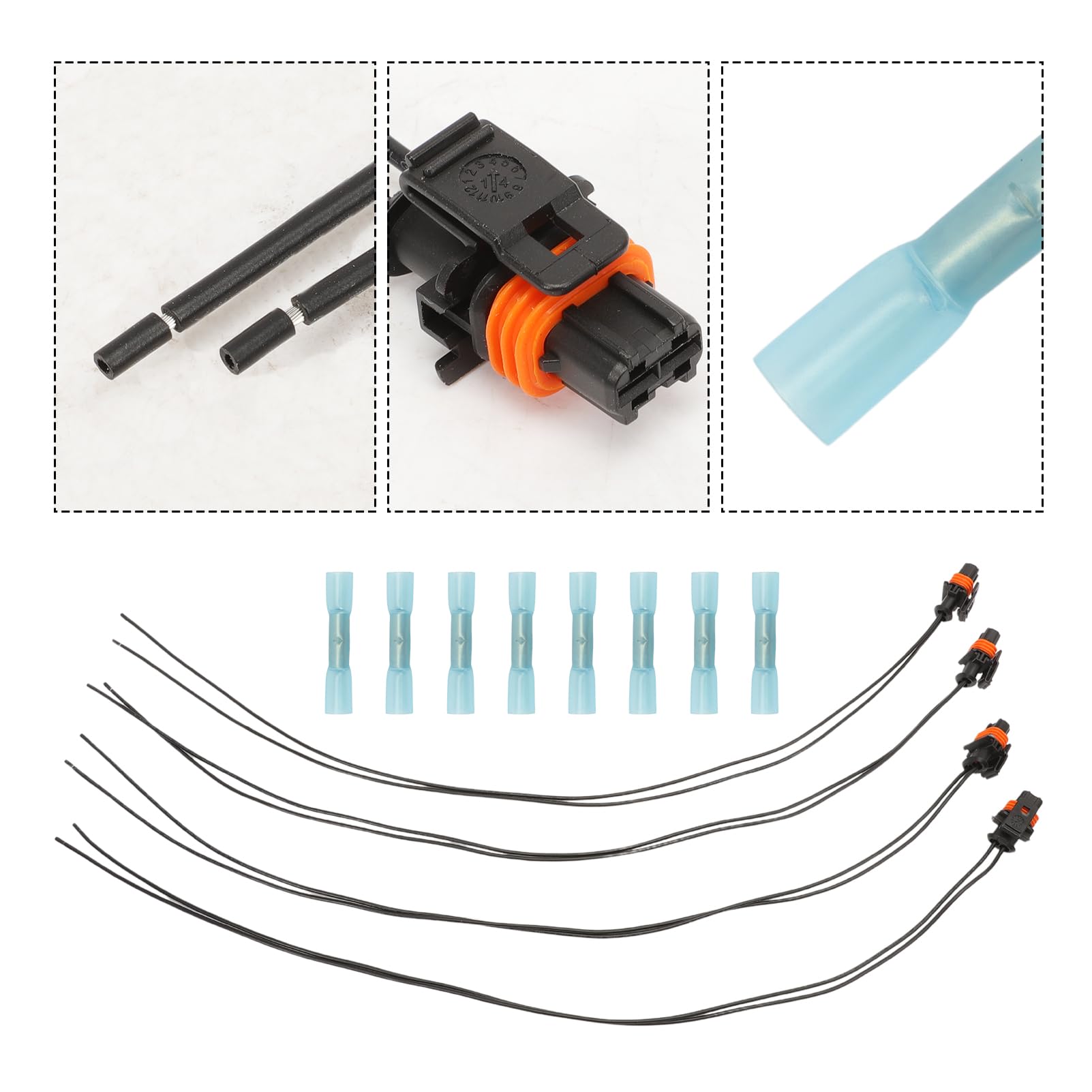 Kit De Reparación De Arnés De Inyectores | Compatible Con Jumper Ducato Focus C-Max Fiesta | Cableado Y Conectores 4 Piezas