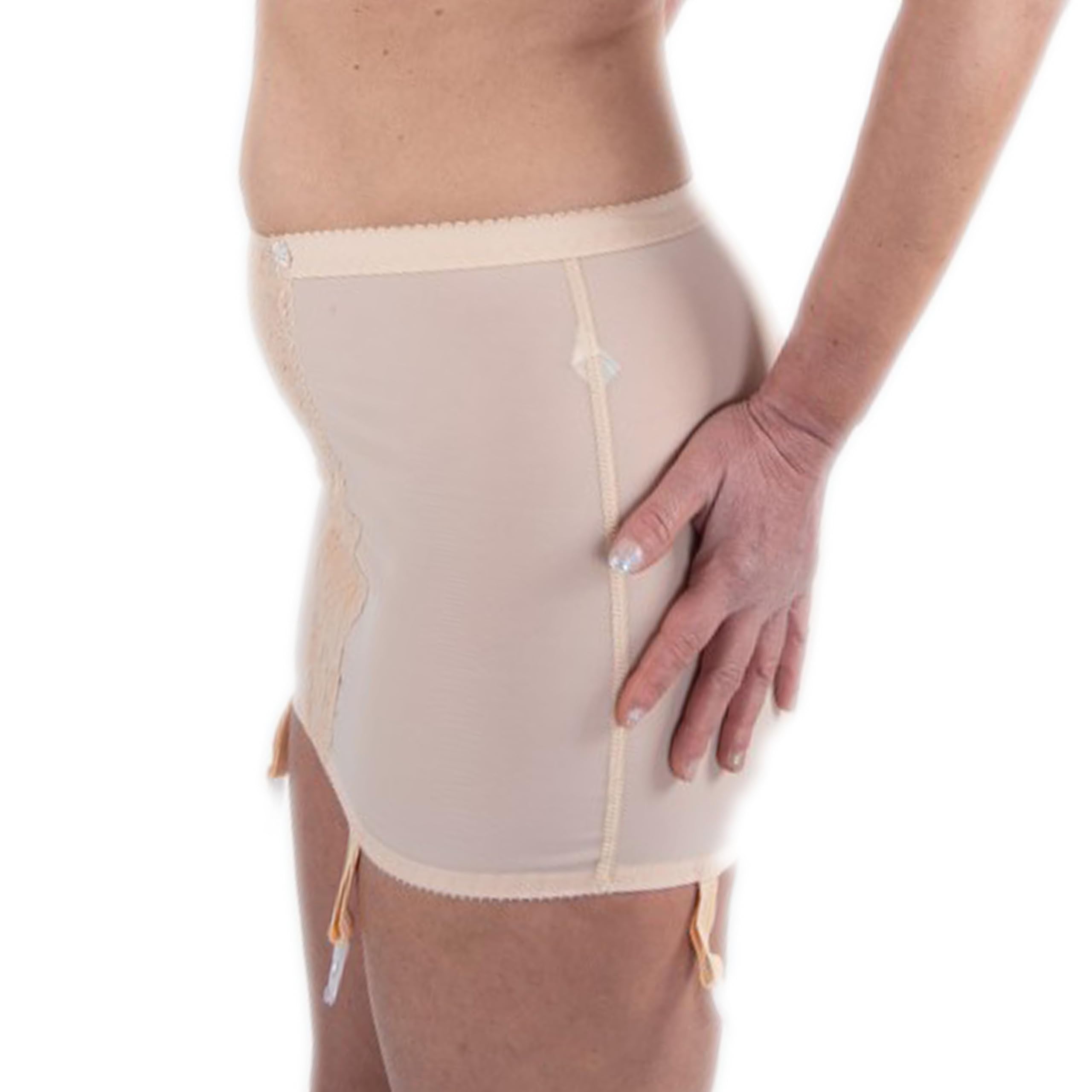 Guaina Donna con Reggicalze in Elastico Contenitivo Rinforzo Addome in Cotone Modellante e Contenitiva