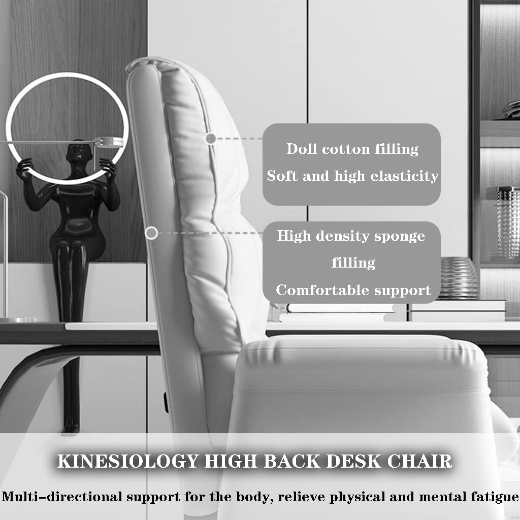 Ergonomiczne, biurowe, rozkładane krzesło komputerowe z kółkami i podnóżkiem, wygodne podnoszenie, fotel kierowniczy z poduszką lateksową, nośność do 150 kg, czarny, 107, 115 cm