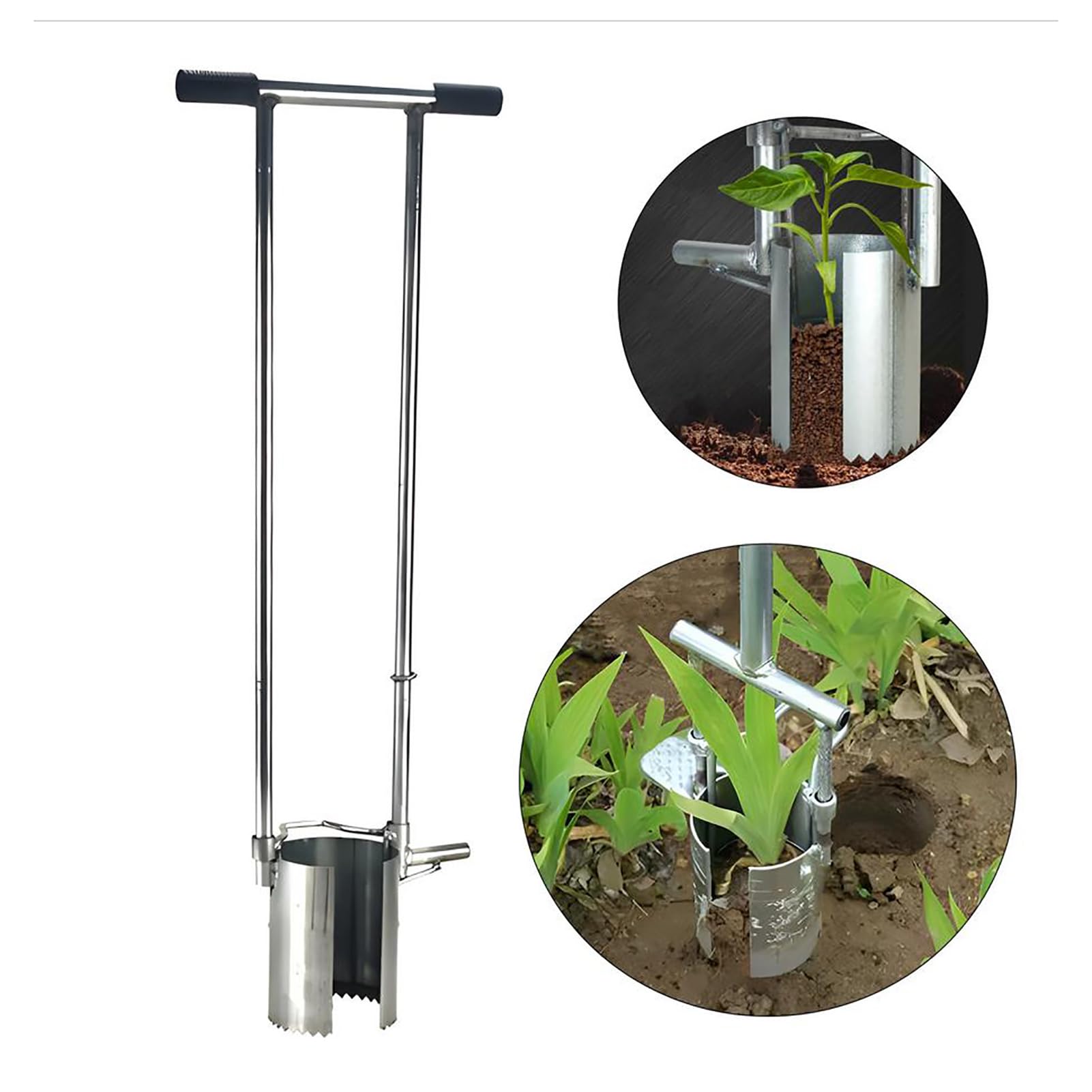 FAXIOAWA Trapiantatrice per piantine di Fiori Strumento per piantare Verdure trapiantatrice per alberelli Multifunzionale agricola in Acciaio Inossidabile