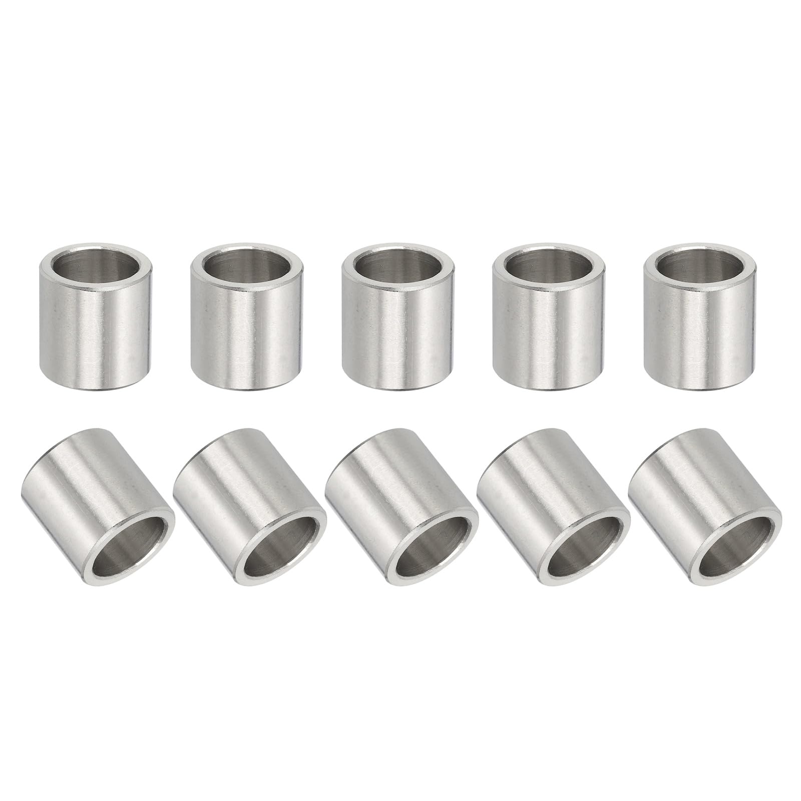 PATIKIL 304 Stainless Steel Spacer, 10 Pcs Round Metal Spacer 1/2" Bore x 5/8" OD x 5/8" Length Unthreaded Screw Standoff Bushing for 1/2" ID Screws
