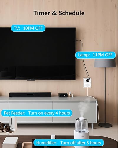 Miniatura 5 de DAYBETTER Enchufe inteligente de 15 A1800 W, enchufes inteligentes compatibles con Alexa y Google Home, enchufes inteligentes WiFi Bluetooth Alexa