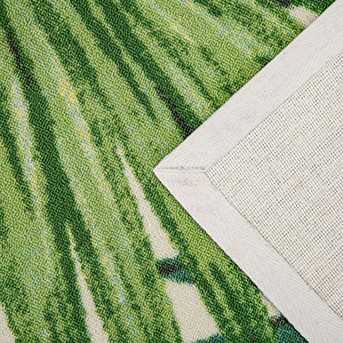 Decomall Outdoor Rugs For Patio Deck Porch Balcony Backyard, Tropical Plants Palm Leaf, 3' 6" X 5' 6" #TOP6