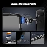 NEEWER Phone Cage Kit Compatible with iPhone 17 Pro Only, Video Rig Stabilizer Accessories with 67mm Filter Ring, 17mm Lens Backplate, T Mount Adapter, Two Quick Release Handles, PA143 (Black)