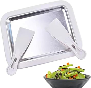 US Ice Cream Maker Pan with 2 Scrapers Ice Cream Maker Plate Multifunctional Cold Sweet Fried Food Plate Rolled Frozen Yogurt Gelatowhite