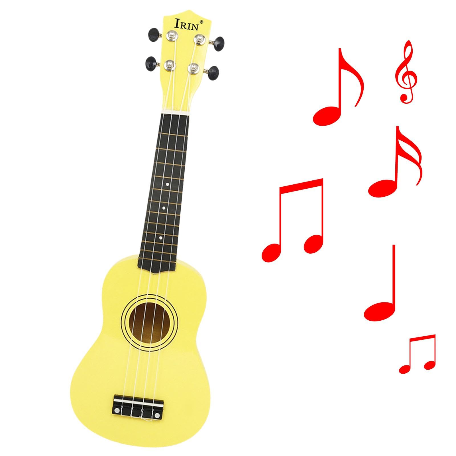 Ukulélé pour Débutants, Instrument de Musique pour Enfants, Mini-guitare à 4 Cordes pour Développer Les Compétences Musicales Des Bébés D'âge Prés, jaune