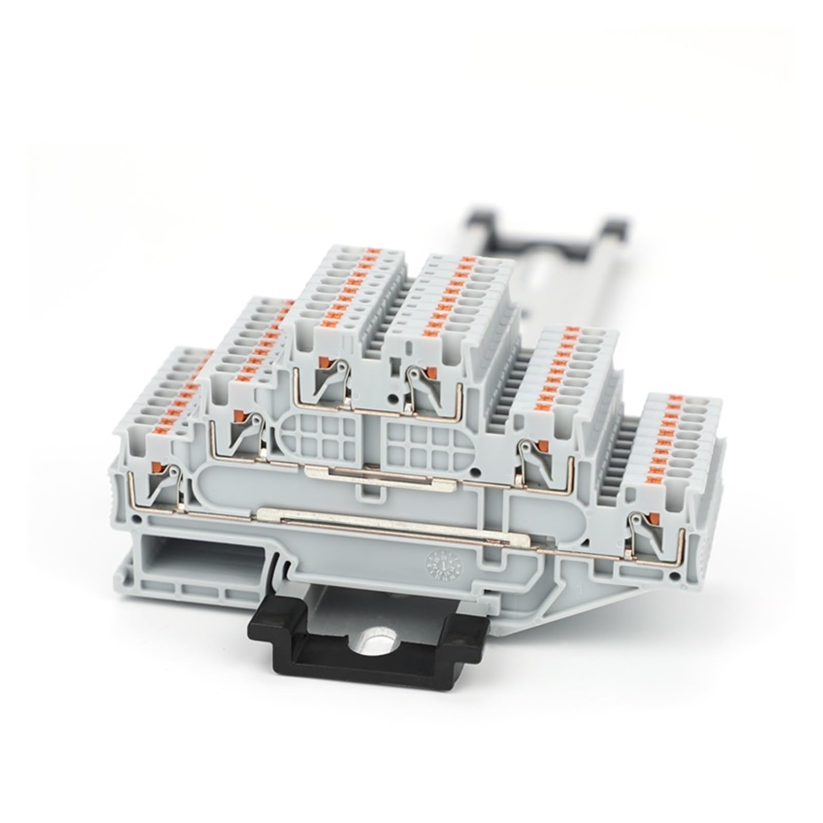 5 pezzi PT1.5/S-3L Terminale a innesto a tre livelli for connettori for cavi a 3 strati da 1,5 mm2 Morsettiera elettrica for guida DIN PT 1.5-3L(PT1.5-3L-gray)