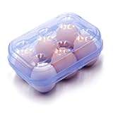 JAMOR 6 Grid Egg Storage Box Refrigerator Crisper Egg Protection Box Portable Egg Carriage Container For Camping Picnic Essential (Blue)