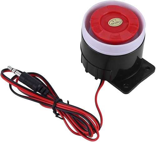 Bocina de alarma, sirena de alarma con cable de 12 V CC con sistema de alarma de sonido, sonido lo suficientemente fuerte como para asustar a los
