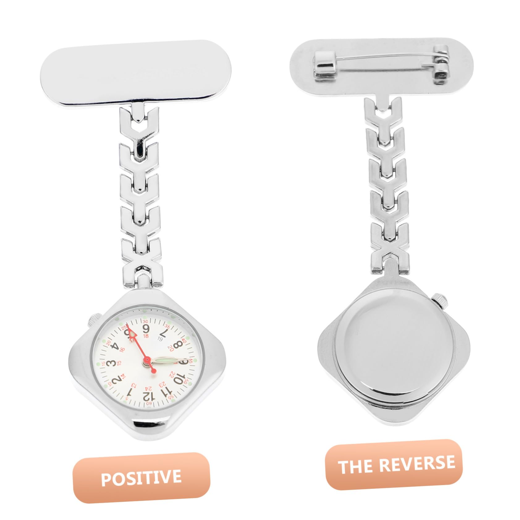 3stücke Pocket Watch Für Charmante Ansteckuhr Mit Klarem Ziffernblatt Tragbare Pflegeuhr Für Ärzte Und Pflegekräfte Silberfarben Kreatives Clip-Design