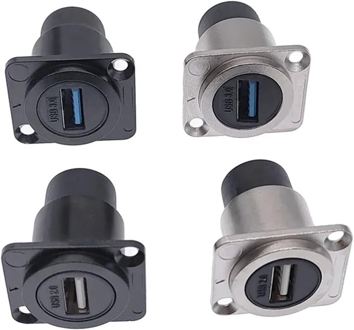 D Type Metal USB Socket Female 3.0 2.0 Connector Panel Mounting 1Pcs(3.0 SR)