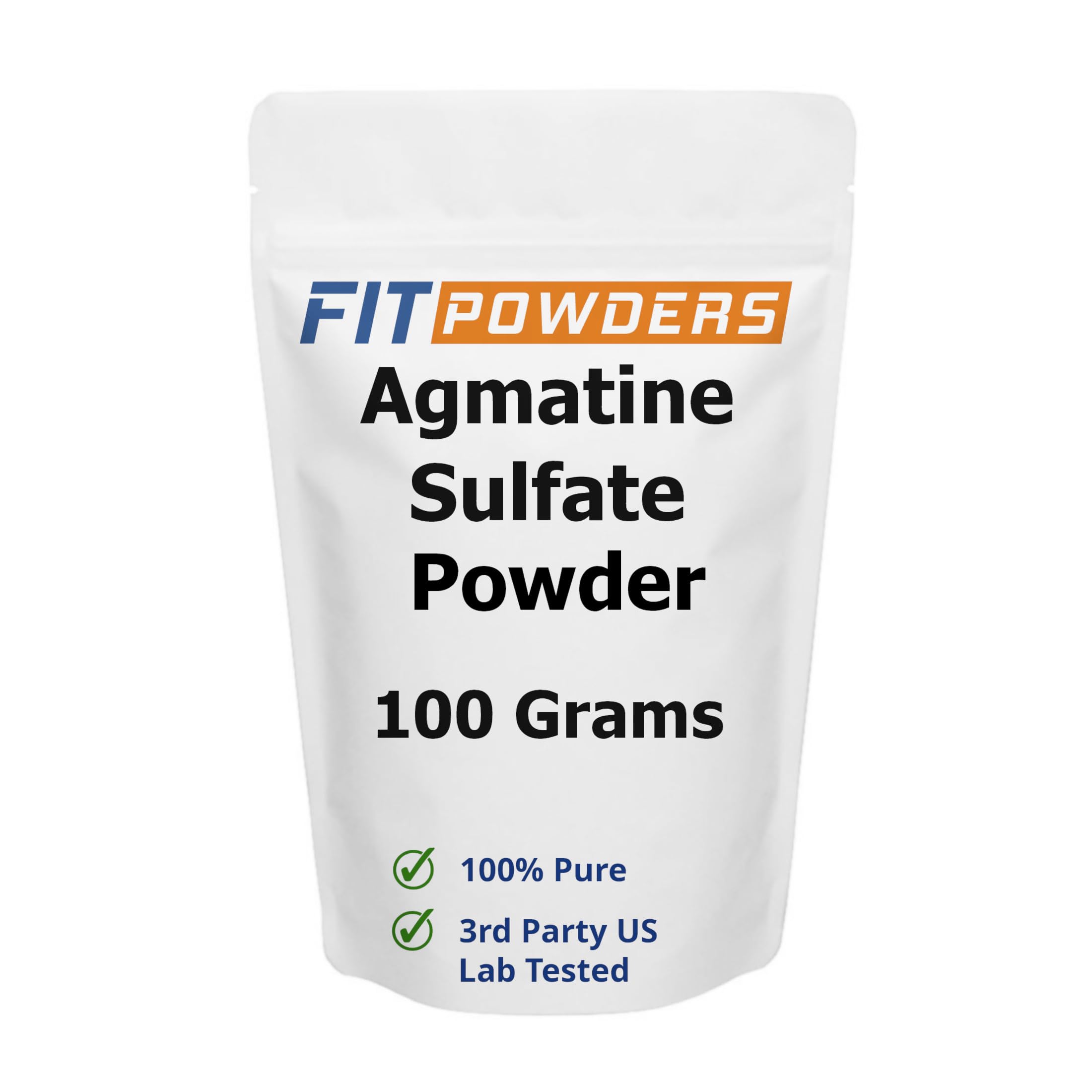 FitPowders Agmatine Sulfate Powder 100g (100 Grams, 200 Servings) 100% Pure, Strength and Pump (Nitric Oxide) Supplement