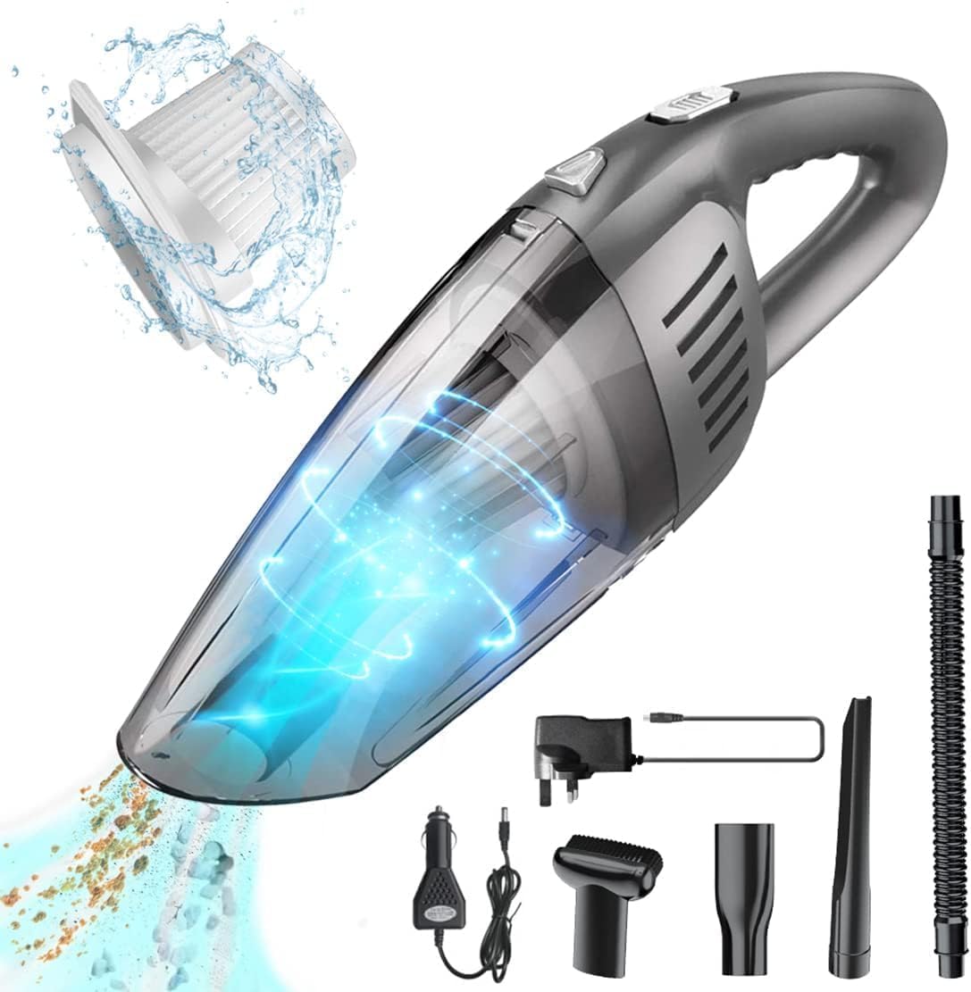 Portable Cordless Car Handheld Vacuum Cleaner, Strong Suction 8000PA, High Power 120W, Gray
