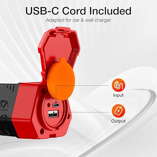 Miniatura 5 de YYIF Linterna recargable de 20000 lúmenes, foco LED de alto lumen con 20 horas de funcionamiento ultra largo y banco de energía de 10000 mAh, IP66,