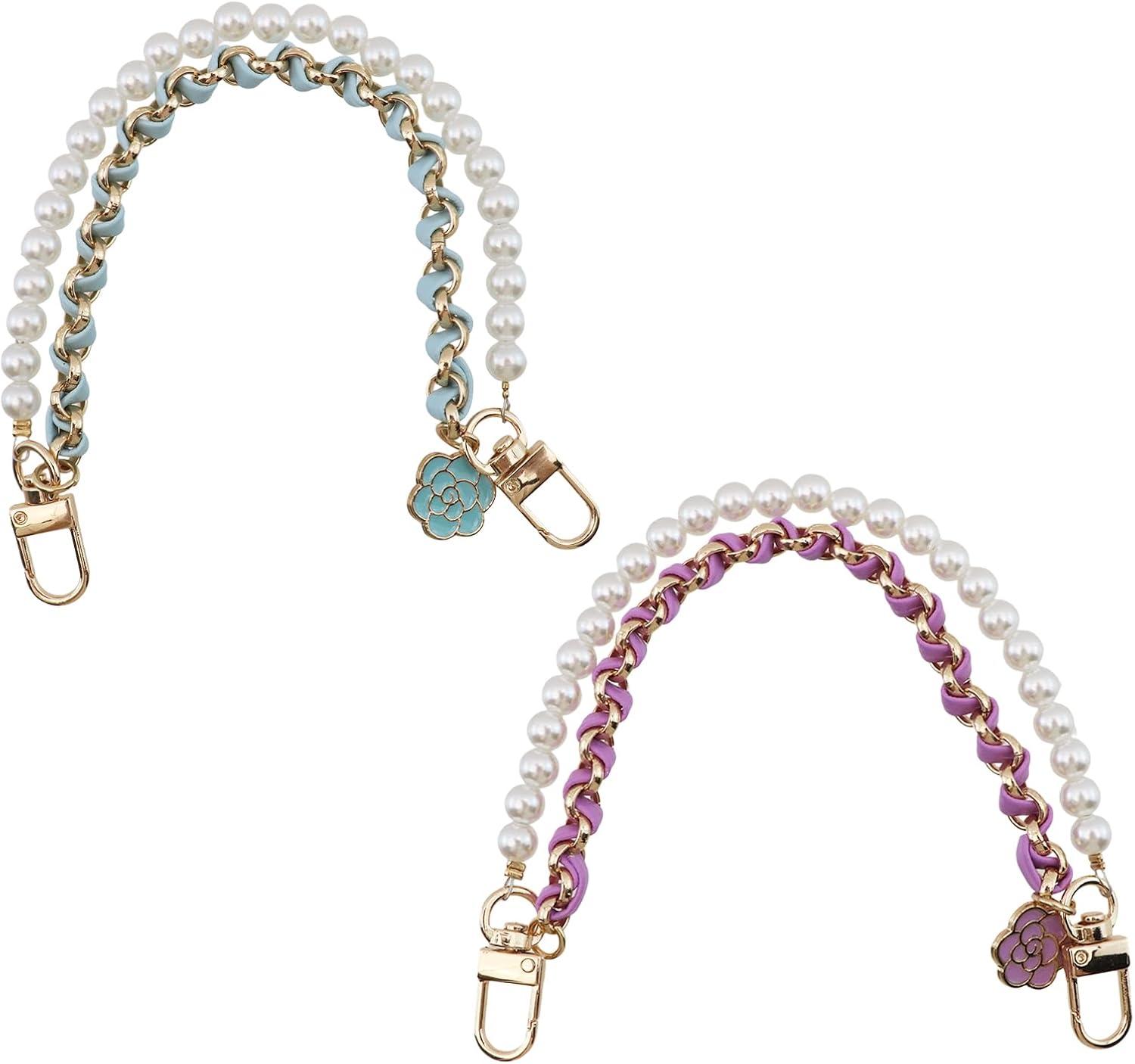 9" Length Faux Pearl Beads Chain, Handbag Pearl Handle Chain Strap