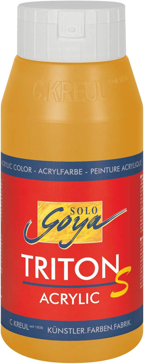 KREUL Solo Goya Triton S 17310 Acrylic Paint, Brilliant Bright 750 ml Bottle, Quick Drying with Gloss Effect, Water-Based Paint, Study Quality, Versatile, Good Coverage