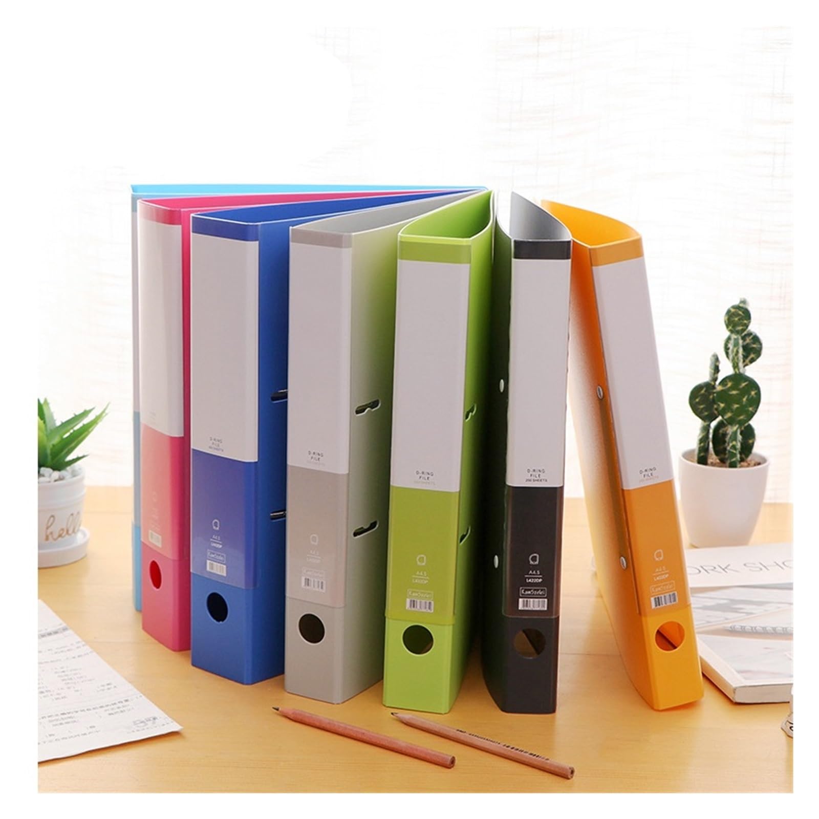 Kontoauszugsordner A4 Lever Arch File ABS on Board 30mm (1.18") Spine Pull Stationery Document Storage Assorted Bright Colours(2PCS)(Orange)