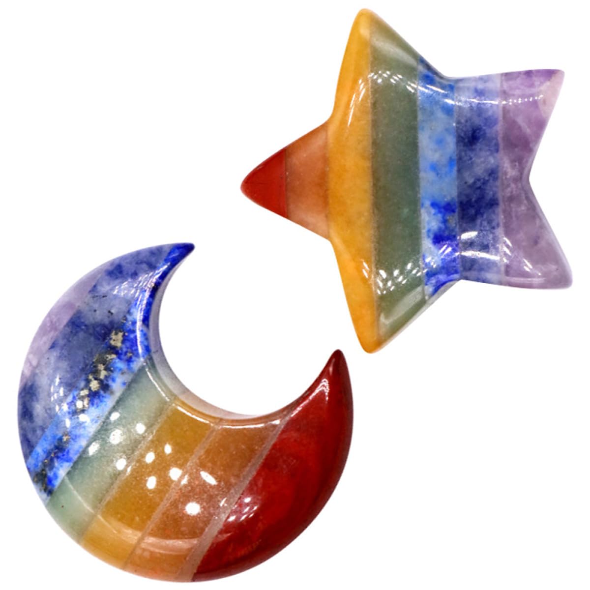 Adornos de piedra natural estilo delicado y luna tallada para interiores elegantes