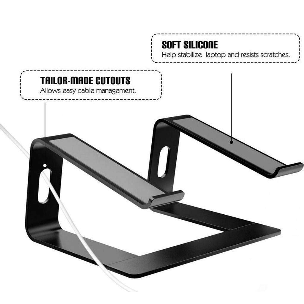 Supporto per Laptop, Supporto per Laptop Portatile con Raffreddamento ventilato Staccabile Riser ergonomico per Computer in Alluminio Adatto per Laptop da 10-17 Pollici-Argento