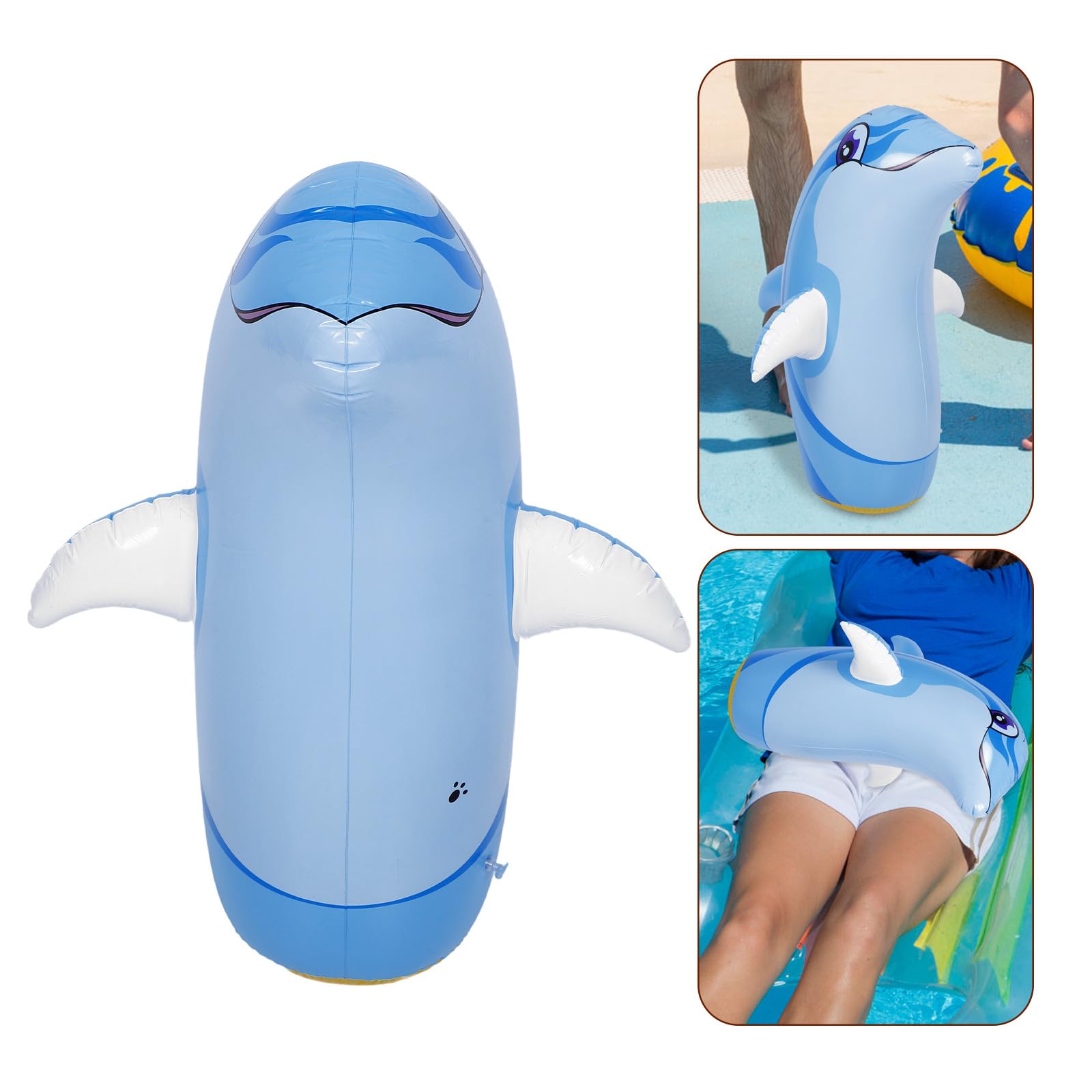 ORFOFE Flotador de Piscina Delfín Inflable de PVC 85 CM Juguete Reutilizable Adultos Decoración al Aire Libre Resistente y Fácil de Transportar