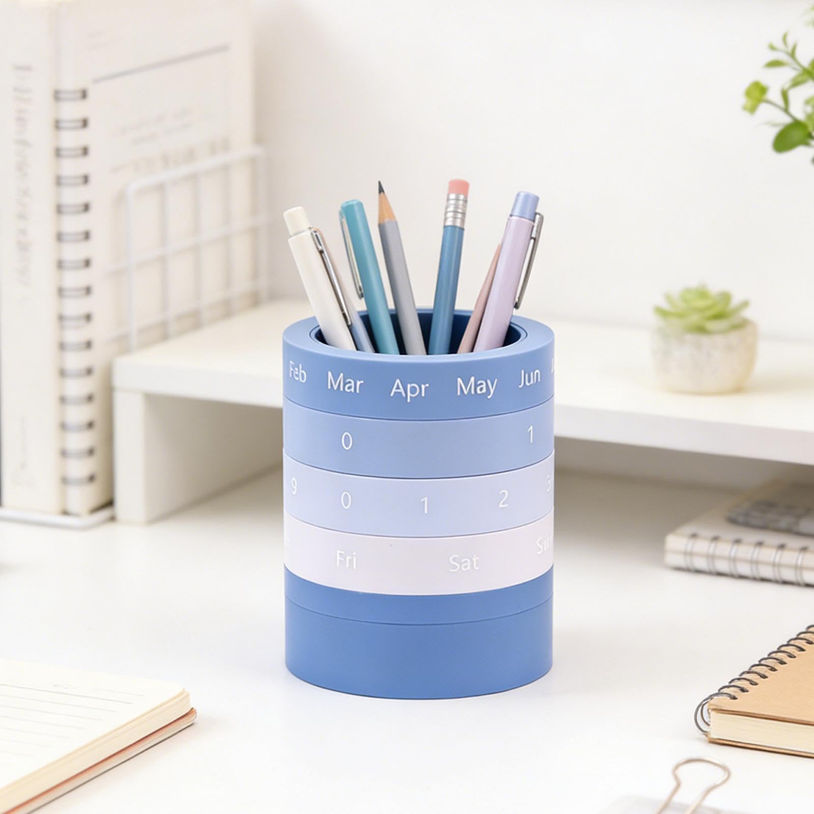 Organizador de Escritorio con Portaplumas Y Calendario Integrado Multiusos con Diseño de Dibujos Animados Almacenamiento de Gran Capacidad Pa, 6 piezas