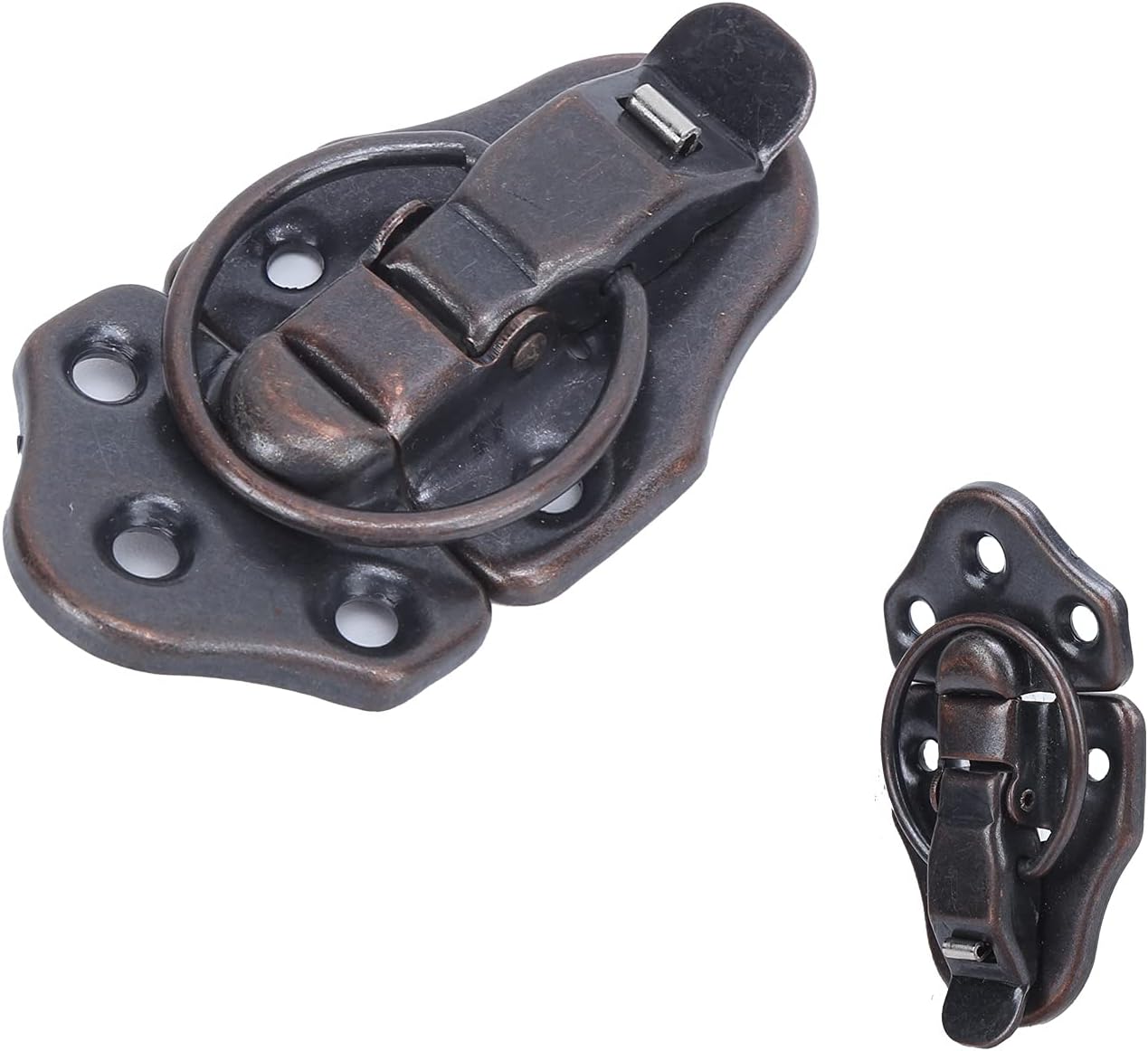 5 Sets Latch Hasp, Antique Alloy Toolbox Hardware Lock with Buckle for Jewelry Boxes, Small Object Boxes, Dollhouses, Toolboxes (Red Bronze)