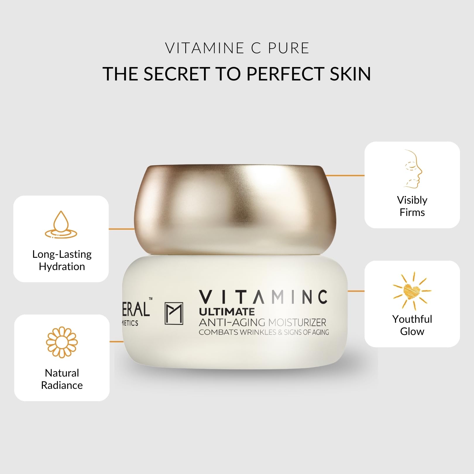 Pure Mineral, Ultimate Anti-Aging Cream with Vitamin C for Normal to Dry Skin, Fights Wrinkles, Firms, Dead Sea Minerals - Image 2