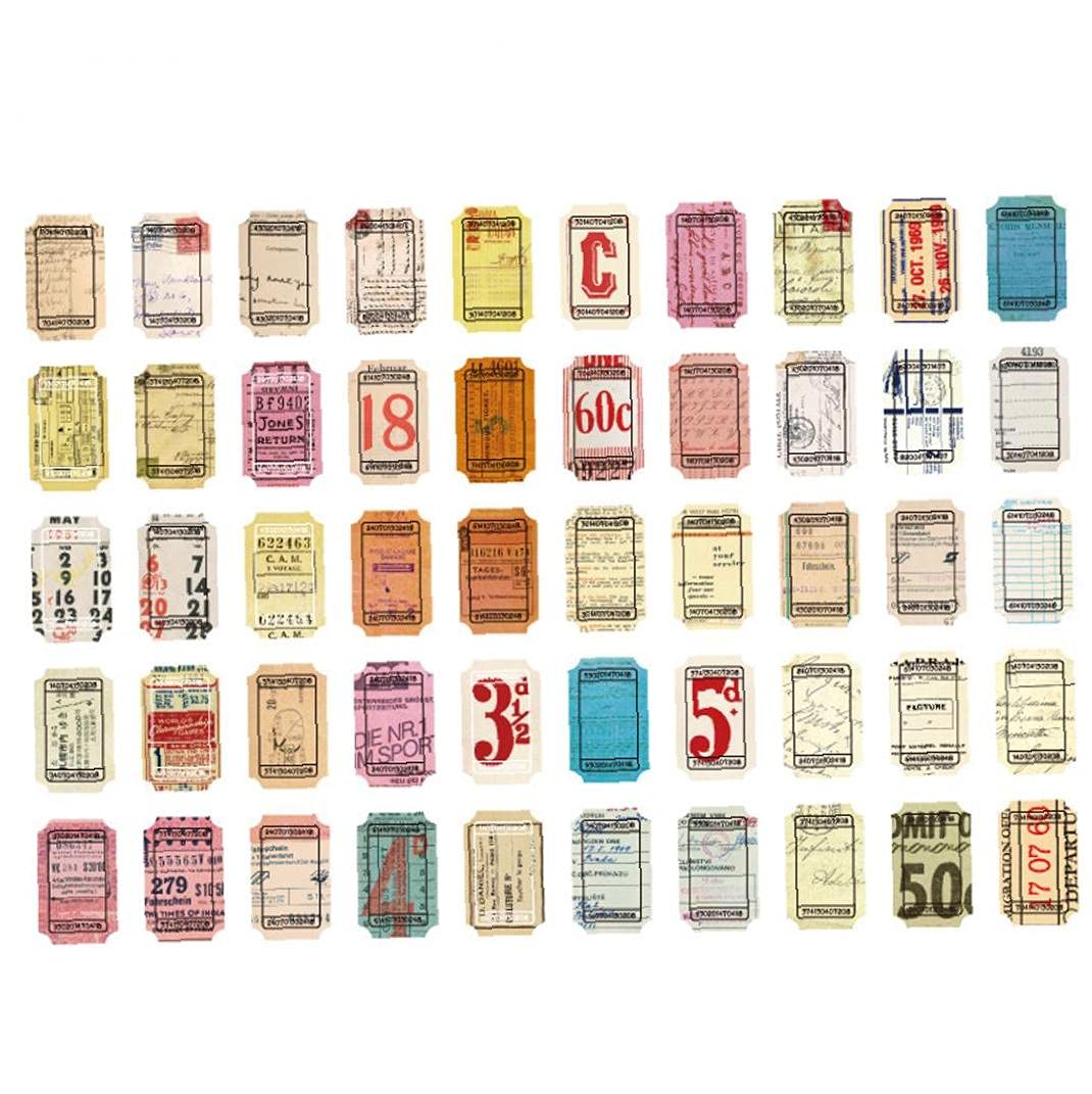 Onsinic Light Grey 100Pcs Vintage Ticket Label Insect Book Paper Scrapbooking Vintage Decorative Diy Craft Photo Album